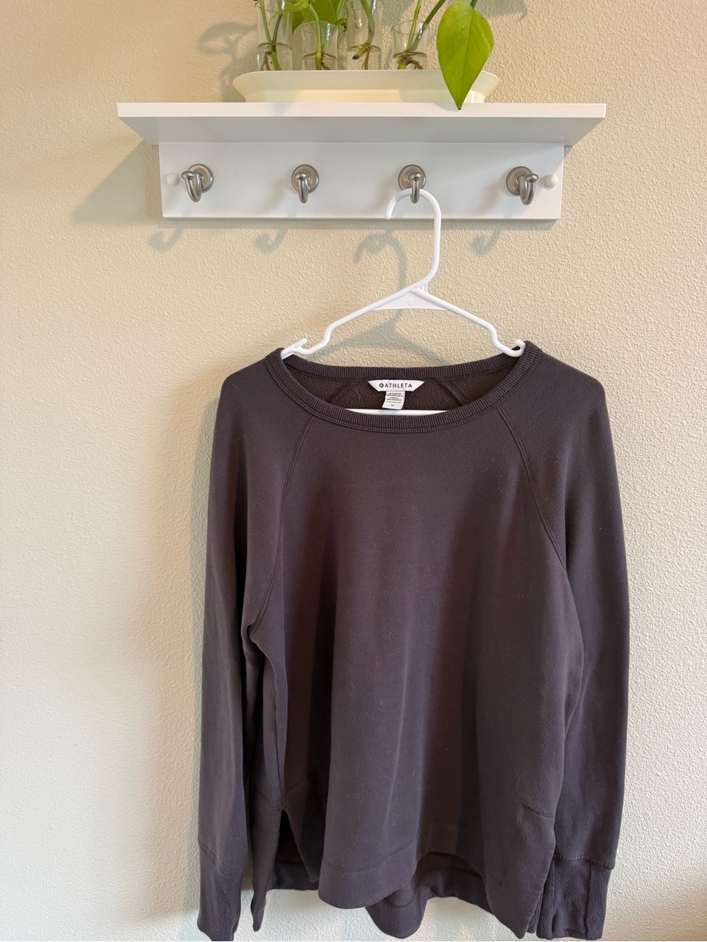 Athleta Dark Brown Crewneck Pullover Sweater